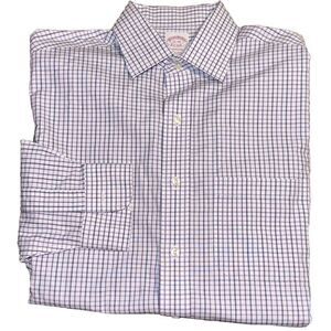 Brooks Brothers Madison Fit Men S Blue White‎ Long Sleeve Button Down Shirt